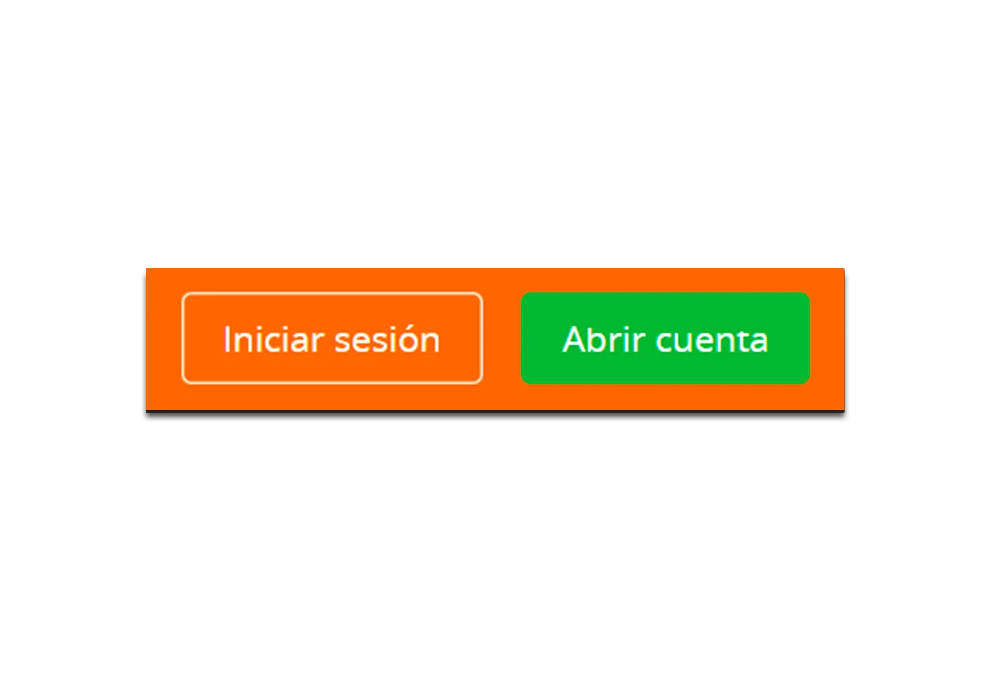 Botón de inicio de sesión y registro